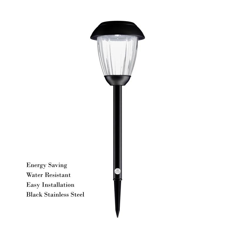 8 Solar Outdoor Lights - 16-Inch-Tall Stainless-Steel Stake Lights for Gardens, Walkways, Driveways, Landscapes, and Patios by Pure Garden (Set of 8)