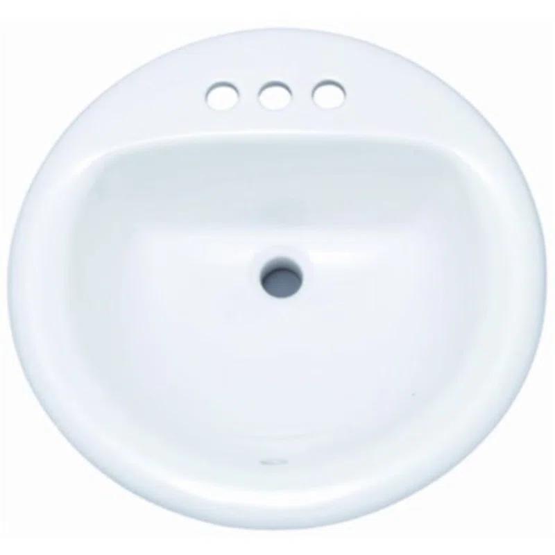 Proflo 19'' Vitreous China Circular Bathroom Sink with Overflow