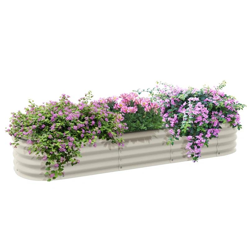 Arlmont & Co. Galvanized Raised Garden Bed Kit, Outdoor Metal Elevated Planter Box with Safety Edging, Easy DIY Stock Tank