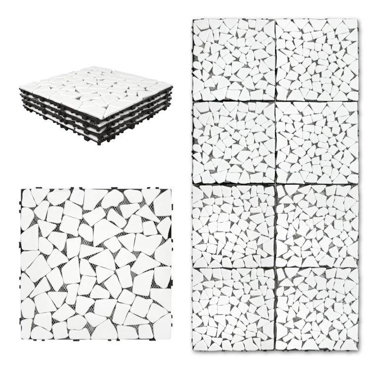 Sunwings 12'' L x 12'' W Pebble Stone Interlocking Deck Tile (Set of 4)