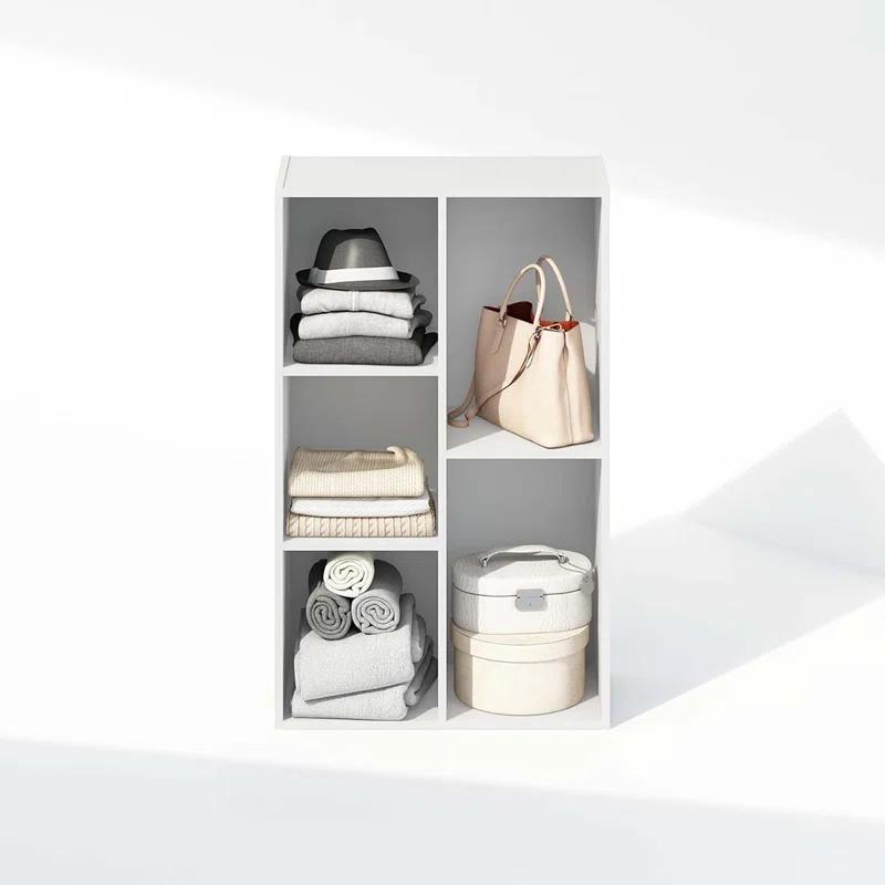 KINOFO 5-Cube Open Shelf Clothing & Closet Storage Organization, White