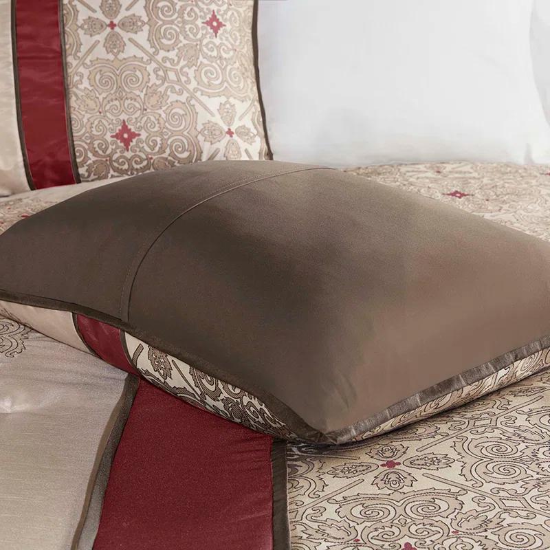 Madison Park Donovan 7 Piece Jacquard Comforter Set with Throw Pillows