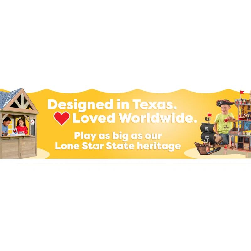 KidKraft Outdoor Wooden Table & Benches with Cushions & Umbrella, Navy