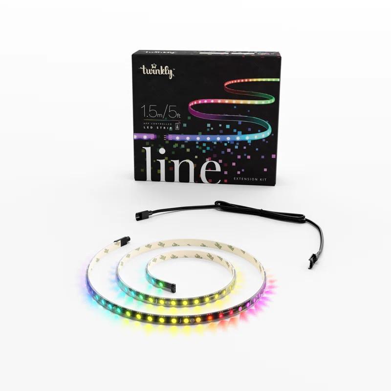 Twinkly Twinkly 5 Ft Adhesive Magnetic Multicolor Indoor Line Light Strip Extension Kit