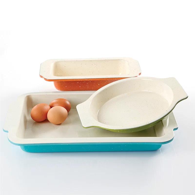 Vibrant Ceramic Non-Stick 3-Piece Bakeware Set