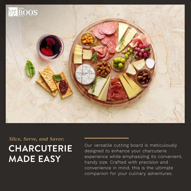 John Boos Chef's Collection Round Maple Cutting Board with Groove