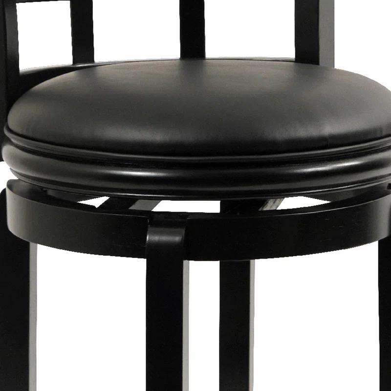 Benjara Swivel Solid Wood Counter Stool