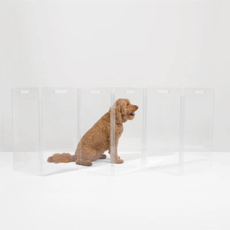 Hiddin Low Clear Freestanding Zig Zag Pet Gate