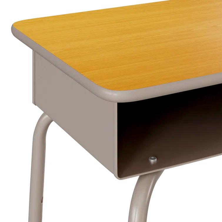 Flash Furniture Goddard Height-Adjustable Open Front Student Desk with Metal Book Box