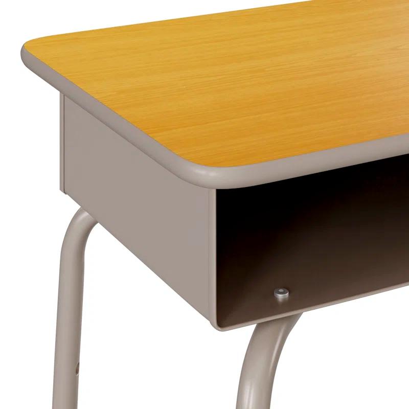 Flash Furniture Goddard Height-Adjustable Open Front Student Desk with Metal Book Box