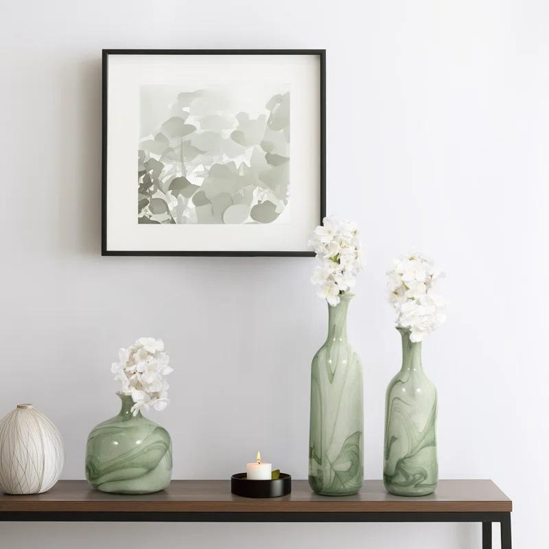 Brayden Studio® Elegant Verena Lidded Glass Bottles, Vintage - Chic Home Decor, 12 and 17 and 19", Set of 3