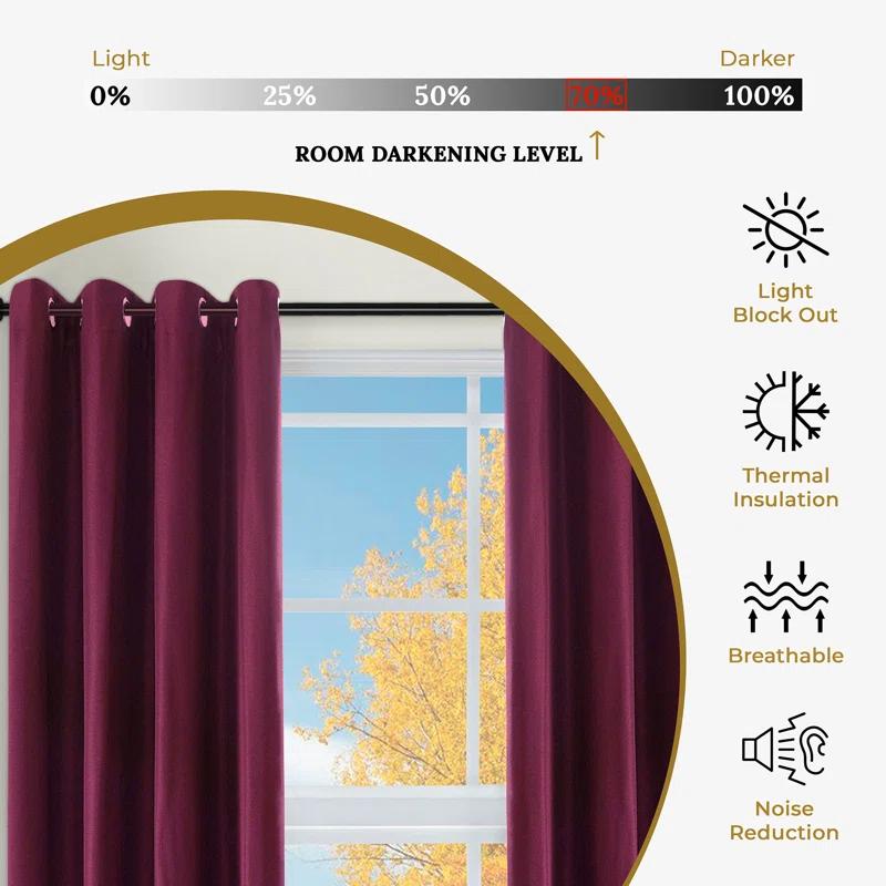 Superior Kinlaw Polyester Room Darkening Curtain Panel Pair (Set of 2)