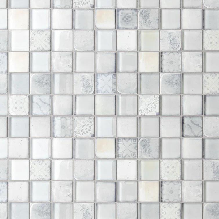 Supreme Tile Classic Roman 11.82 in. x 11.82 in. Squares Glossy Glass Mosaic Tile