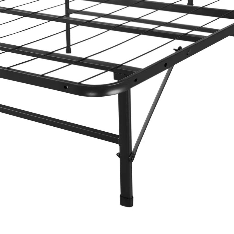 Alwyn Home Muscoy 14" Foldable Steel Bed Frame, No Box Spring Needed, Underbed Storage , Easy Assembly