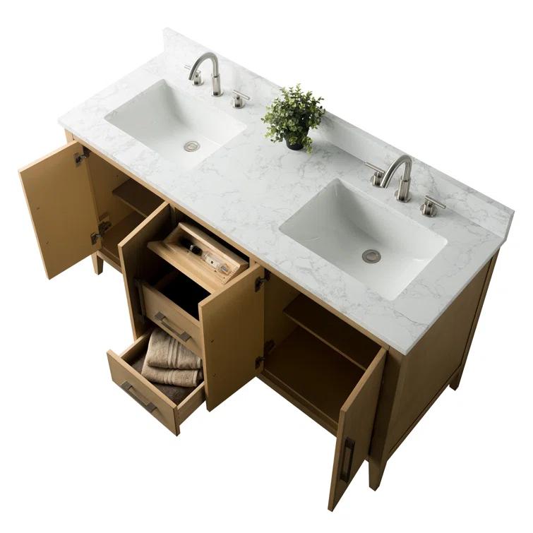 Vanity Art 60" Double Bathroom Vanity Set