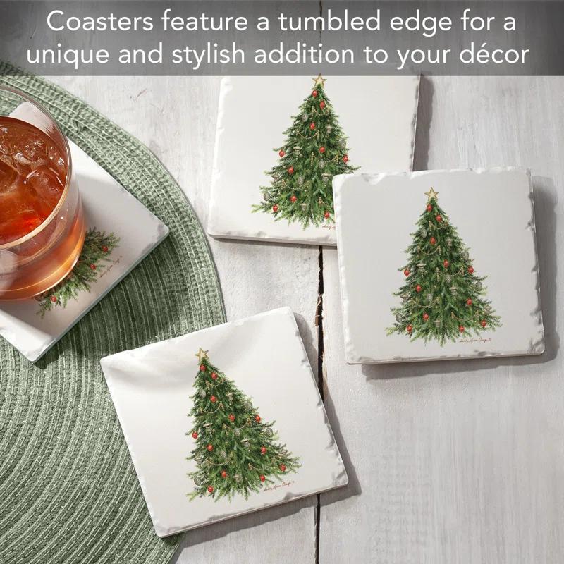 CounterArt O Christmas Tree 4-Pack Tumbled Tile Coasters (Set of 4)