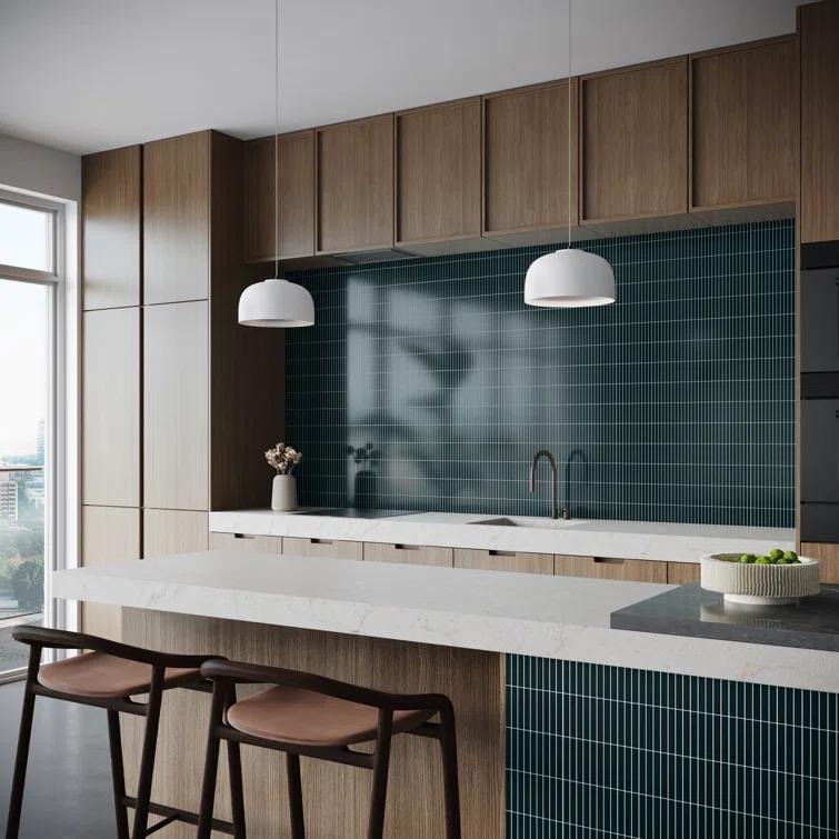 Monogram Stacked 11.19 In. X 11.9 In. Glossy Porcelain Mosaic Floor And Wall Tile (0.92 Sq. Ft. / Each)