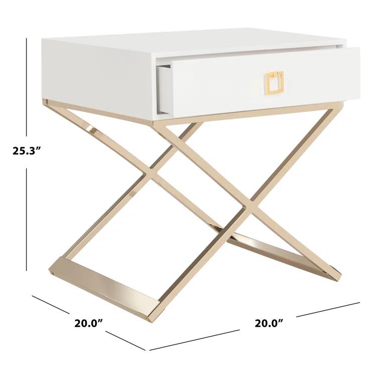 Zarina Modern Cross Leg End Table - White - Safavieh.