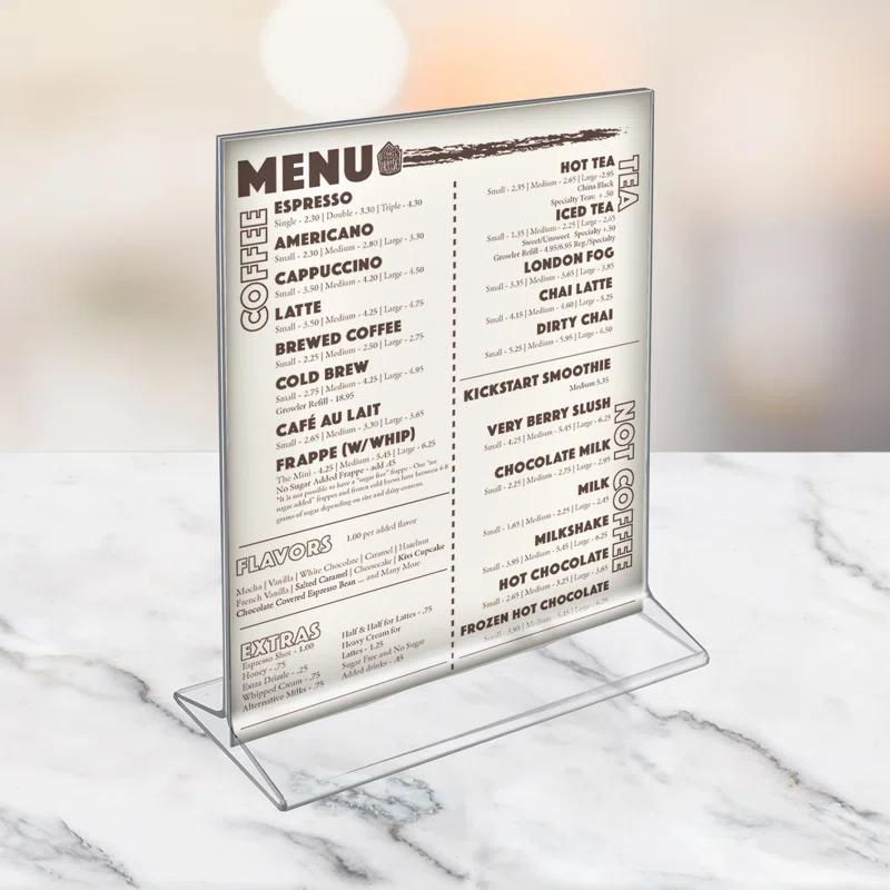 Azar Displays Top Loading Clear Acrylic T-Frame Sign Holder 8.5" Wide x 11'' High-Vertical/Portrait, 10-Pack (Set of 10)