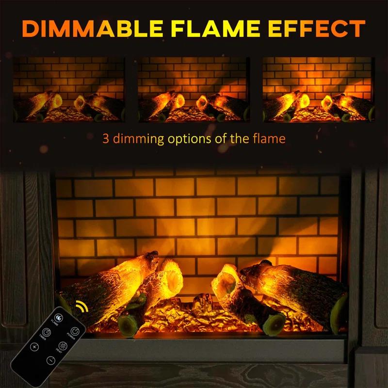 Symple Stuff Freestanding Adrijana With Mantel And Remote Control