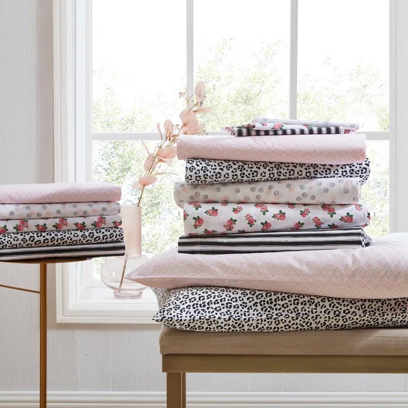 Betsey Johnson Printed Cotton Percale Cotton Sheet Sets
