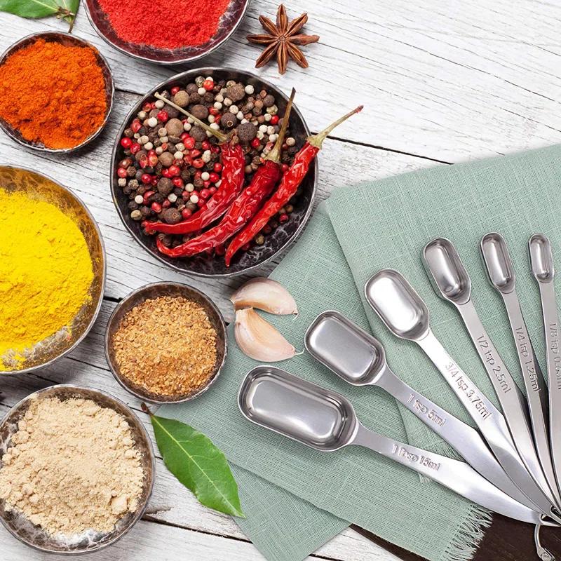 Zulay Kitchen Zulay Kitchen Heavy Duty Stainless Steel Measuring Spoons Slim Design 6 Piece Measuring Spoons