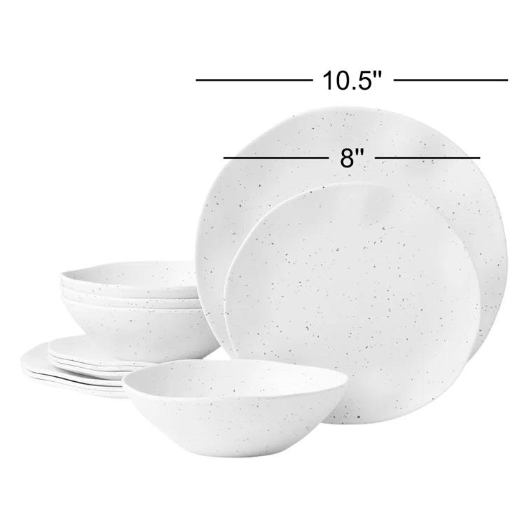 Oneida Terrazzo Melamine 12 Piece Dinnerware Set