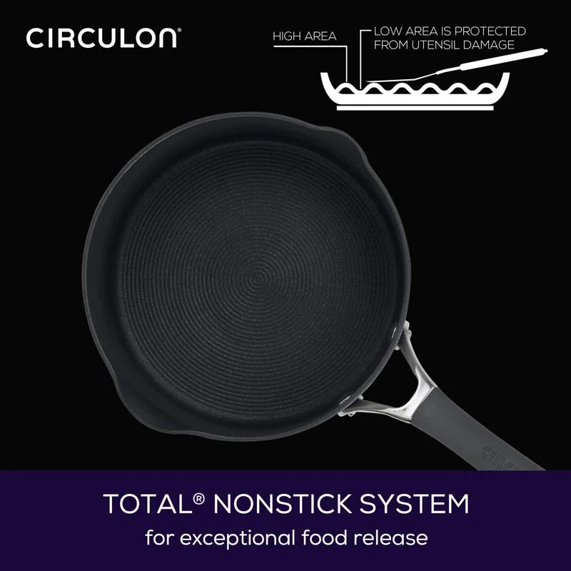 Circulon Circulon Radiance Hard-Anodized Nonstick Saucepan with Straining Lid, 3-Quart