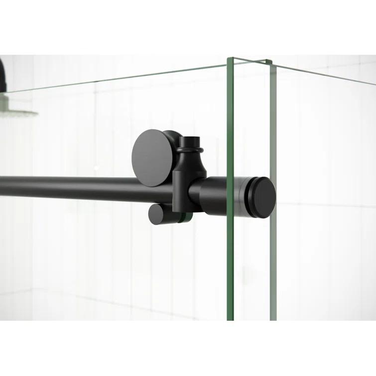 Glass Warehouse Nova 72 in. x 30 in. x 78 in. 90-degree Fully Frameless Sliding Glass Shower Enclosure 90SL-72-30-MB