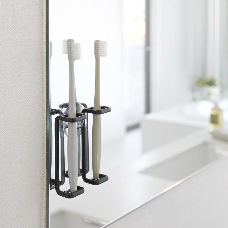 Yamazaki Home Tower Yamazaki Home Toothbrush Holder, Suction Cup Organizer For Bath, Steel, Water Resistant