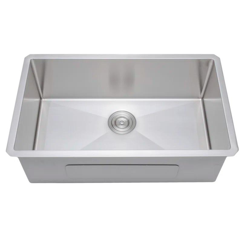 Wells Sinkware NCU3018-10-1 New Chef’s 30'' L Undermount Single Bowl Stainless Steel Kitchen Sink
