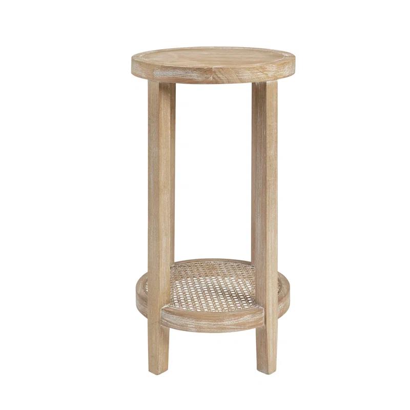 Martha Stewart Martha Stewart Harley  Round End Table with Cane Detail