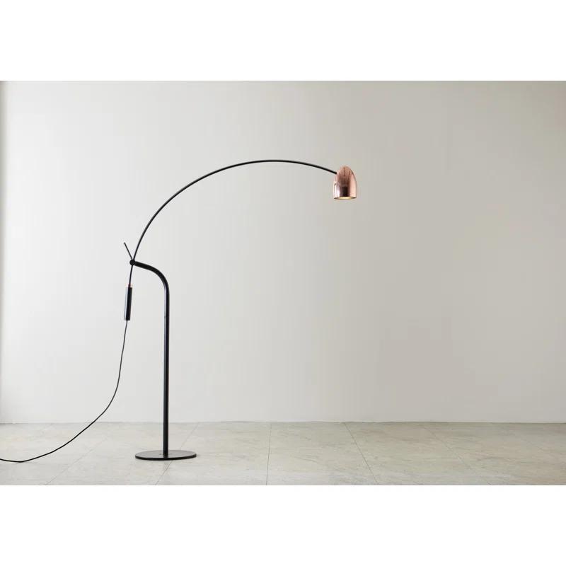 Hercules 84.2'' Matt Black Arched Floor Lamp