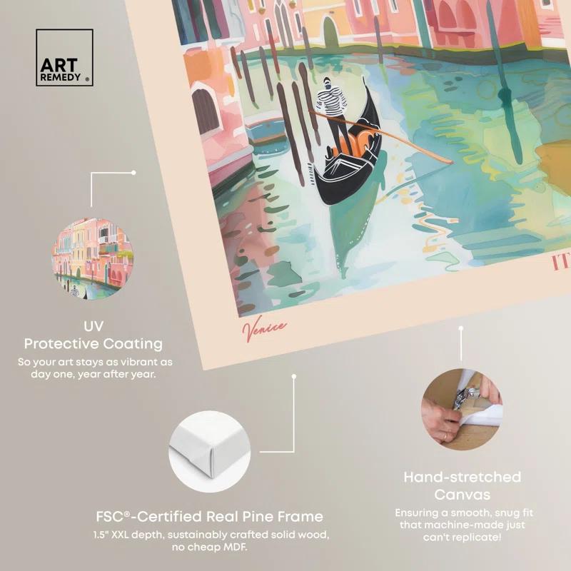 Art Remedy Soft Spring Venice Canvas Cute Travel Art by Art Remedy
