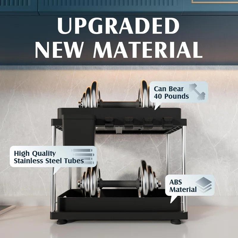 Anadea 2 Pack Under Sink Organizer, 2 Tier Under Sink Organizers And Storage For Kitchen Bathroom, Height Adjustable Cabinet Organizer With Two Slide-Out Drawers