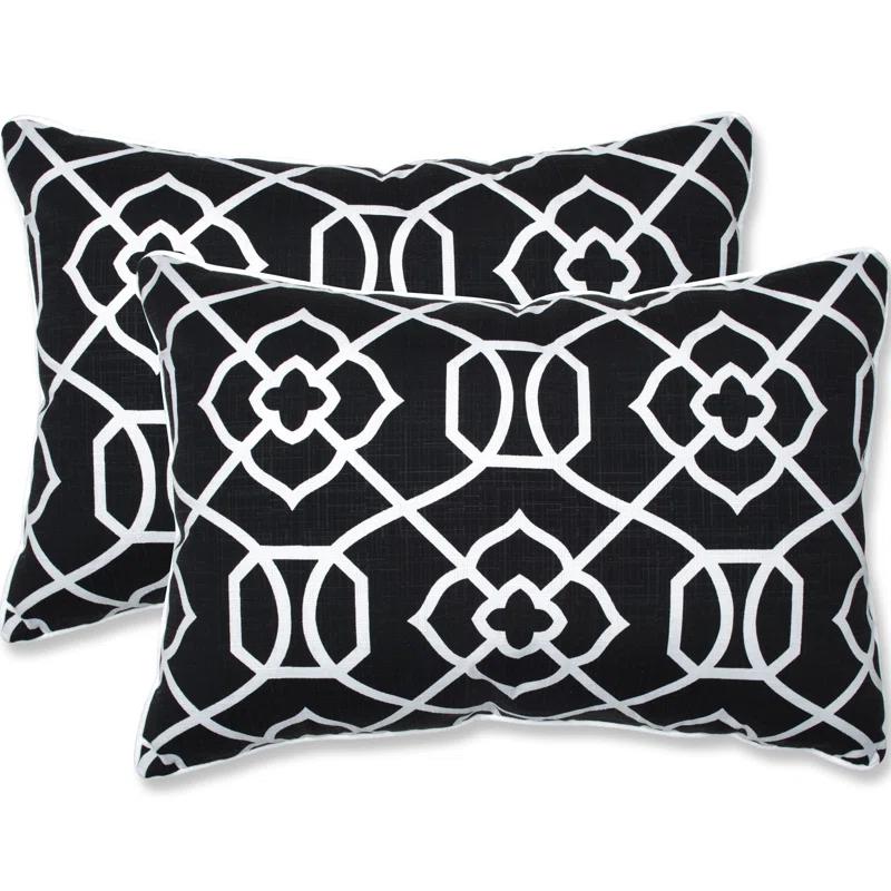 Pillow Perfect Geometric Indoor/Outdoor Reversible Throw Pillow (Set of 2)