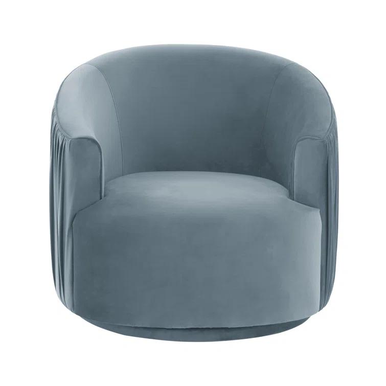 TOV Furniture Velvet Swivel Barrel Chair