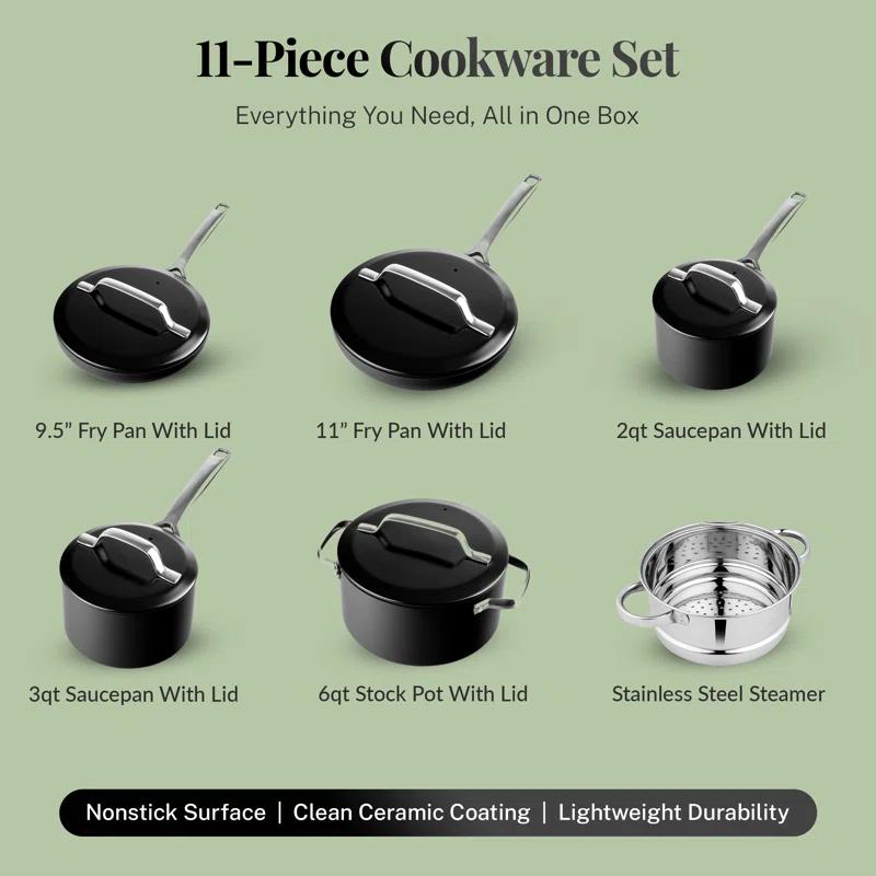 Gotham Steel Gotham Steel Modern Collection 11 Pc Cream Nonstick Cookware Set