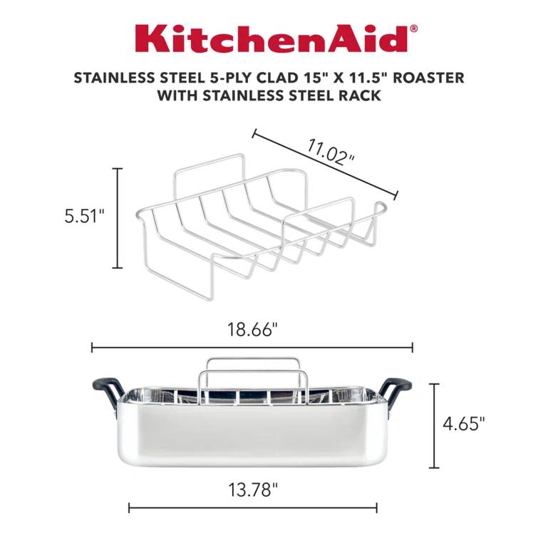 KitchenAid Stainless Steel Roasting Pan with Rack