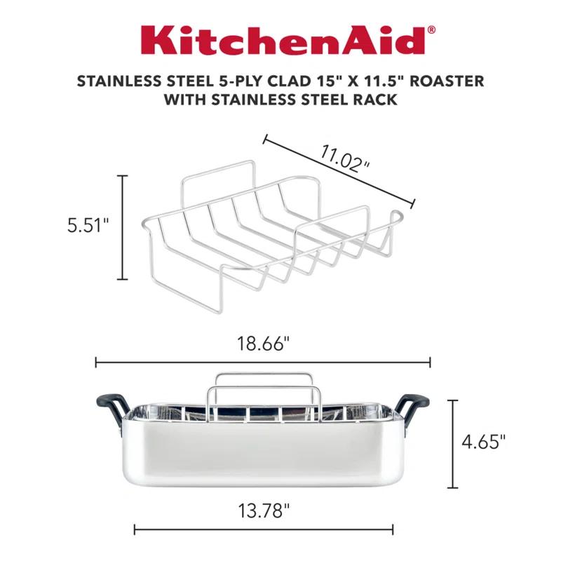 KitchenAid Stainless Steel Roasting Pan with Rack