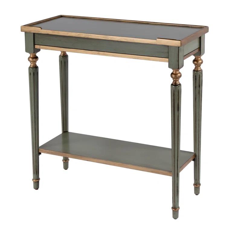 Aubrey Royal Pastel Green Wood Console Table with Storage