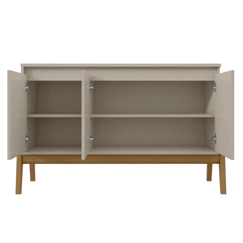 Manhattan Comfort Jernya 49" Sideboard with 4 Shelves in Greige