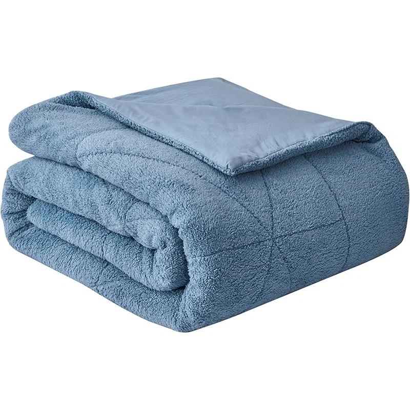 Chezmoi Collection Zane Sherpa Reversible Microfiber Comforter Set & Reviews | Wayfair