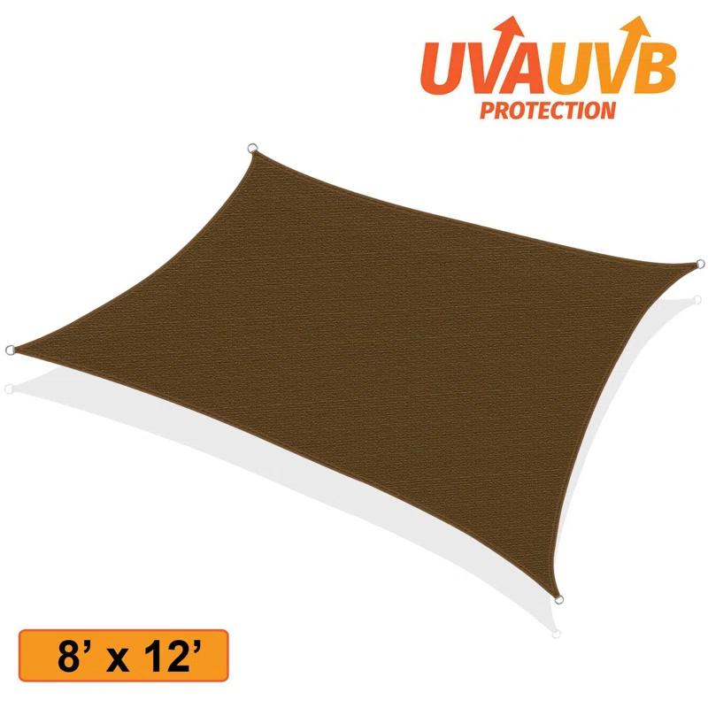 Khomo Gear Sun 8' x 12' Rectangular Shade Sail – UV Block, Outdoor Canopy for Patio & Garden