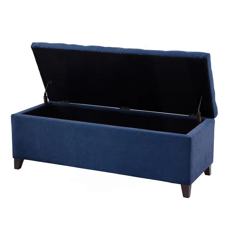 Everly Quinn Tufted Top Storage Bench, Mudroom Bench
