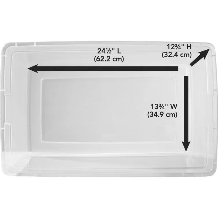 Sterilite Sterilite Storage Box, Stackable Bin with Lid, Plastic Container to Organize Shoes and Crafts on Closet Shelves