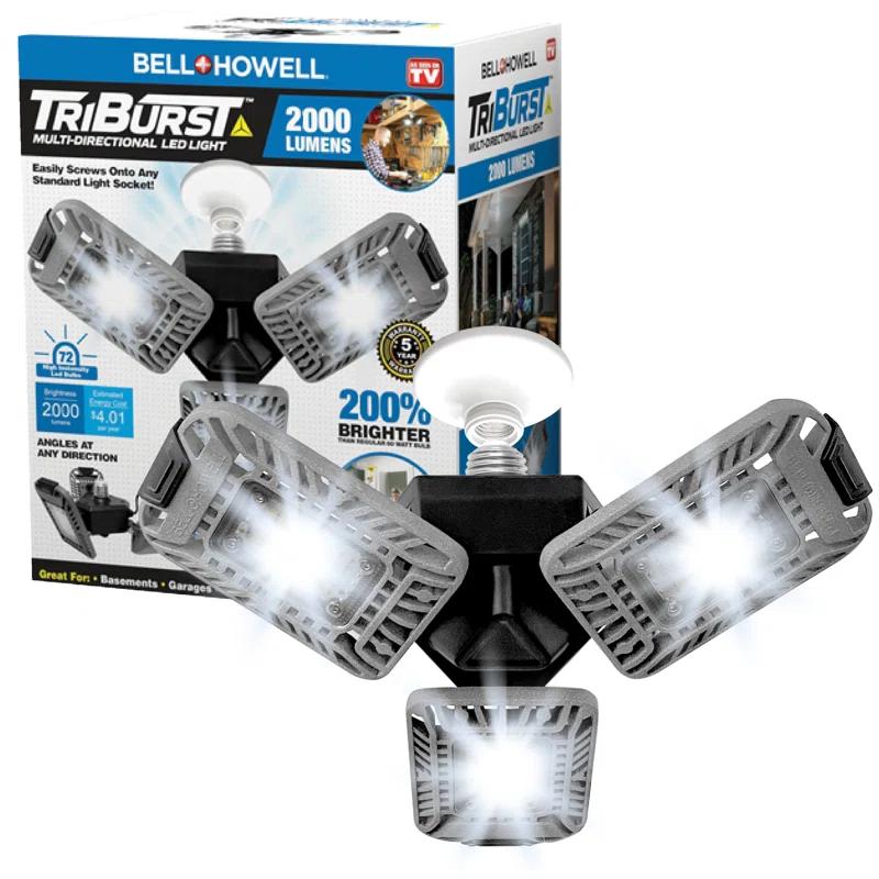 Bell + Howell Bell+Howell Triburst Multi-Directional 2000 Lumens Light, Screws Onto Any Standard Light Socket