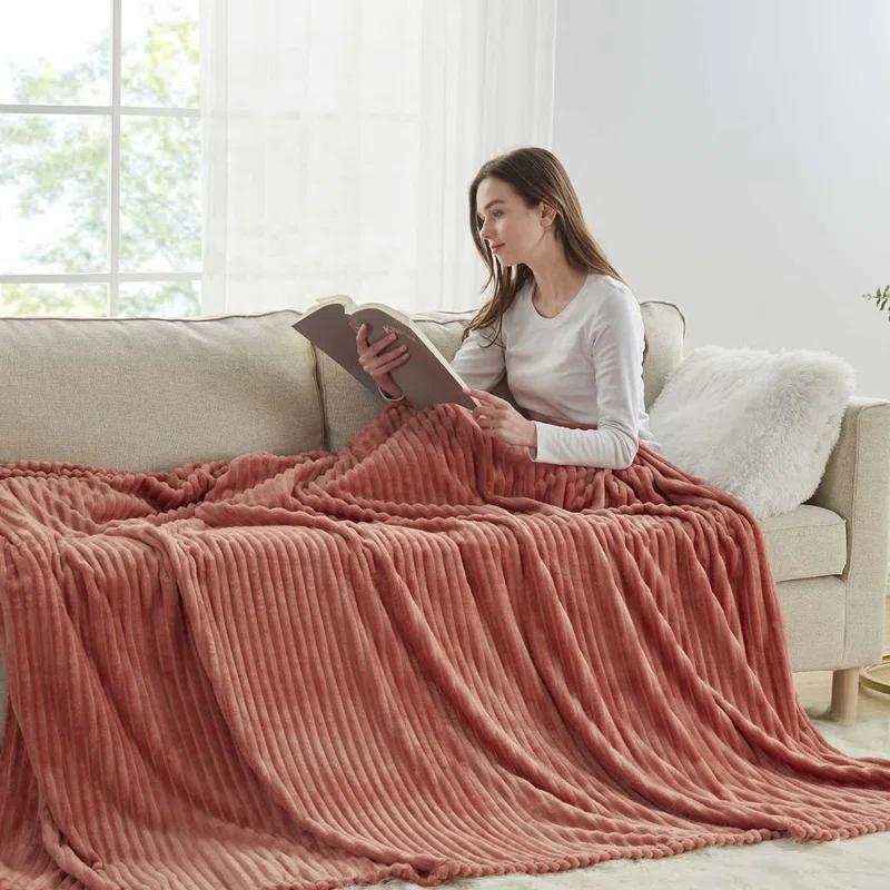 Nestl Nestl Cut Plush Cozy Throw Blanket - Fuzzy Warm Fleece Bed Blankets - Throws for Sofa, Bed, and Couch