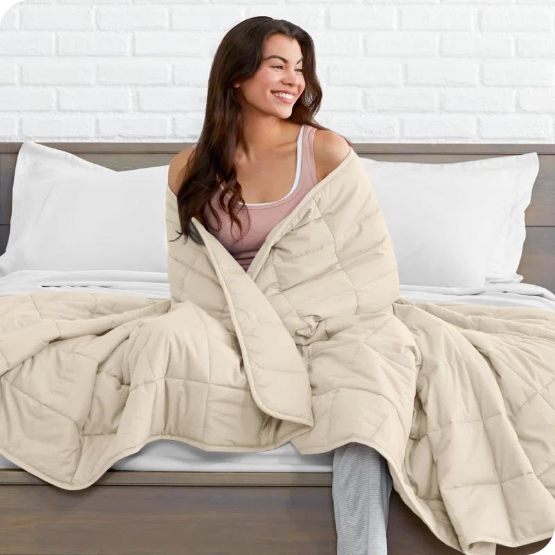 Bare Home Cotton Twill Weighted Blanket