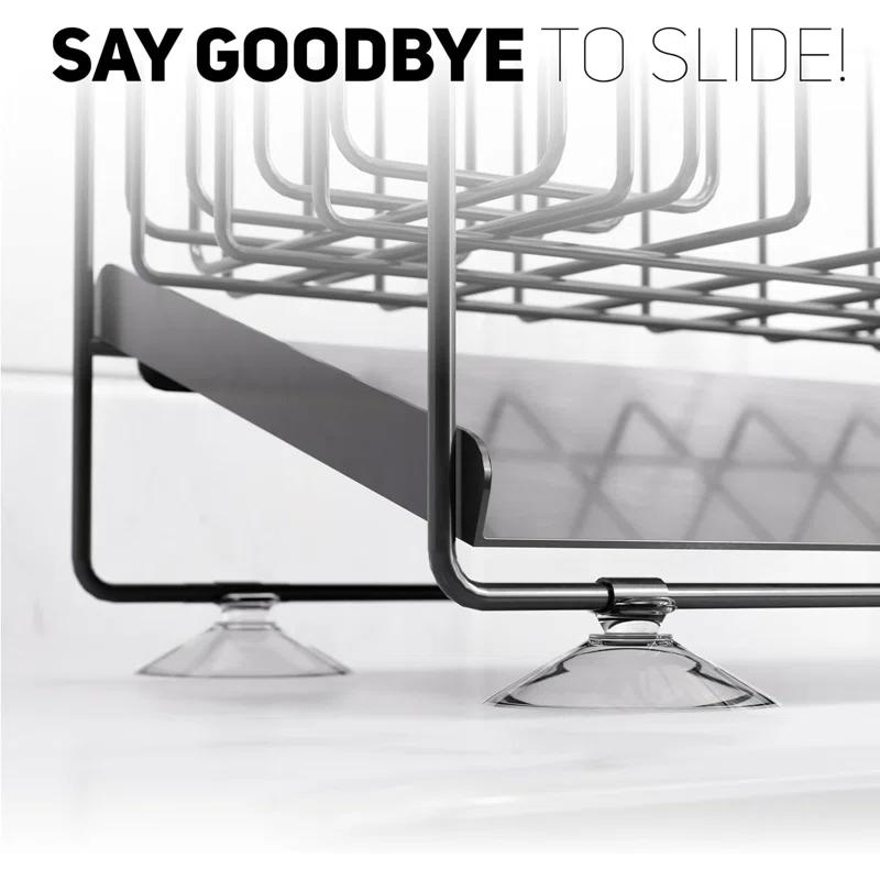 WKING Stainless Steel Kitchen Sink Caddy Organizer With Draining Tray, Rustproof Sponge Holder For Sink, Adjustable Compartments, Space-Saving Design